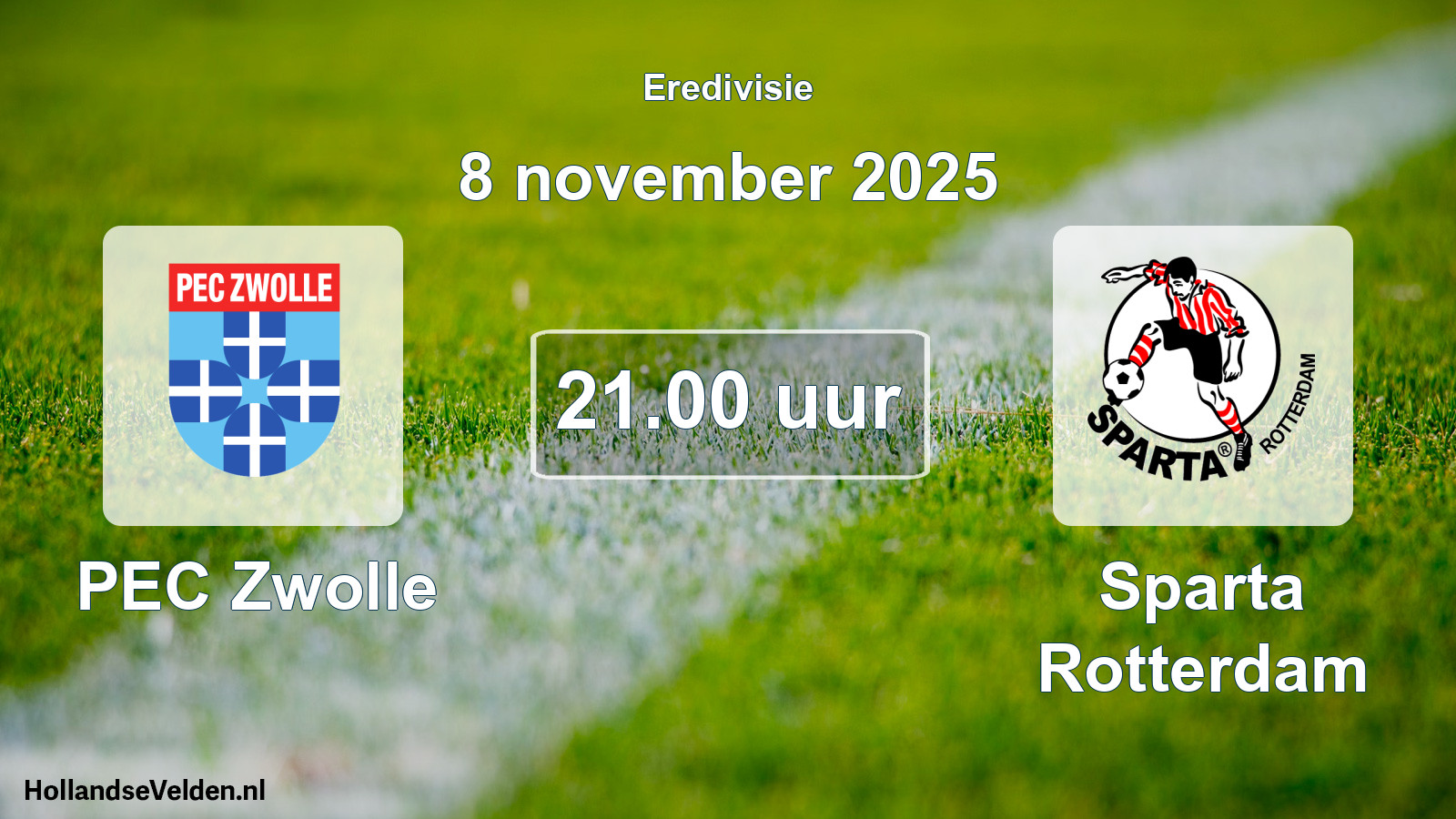 Geplande wedstrijd: PEC Zwolle - Sparta Rotterdam (8 november 2025)