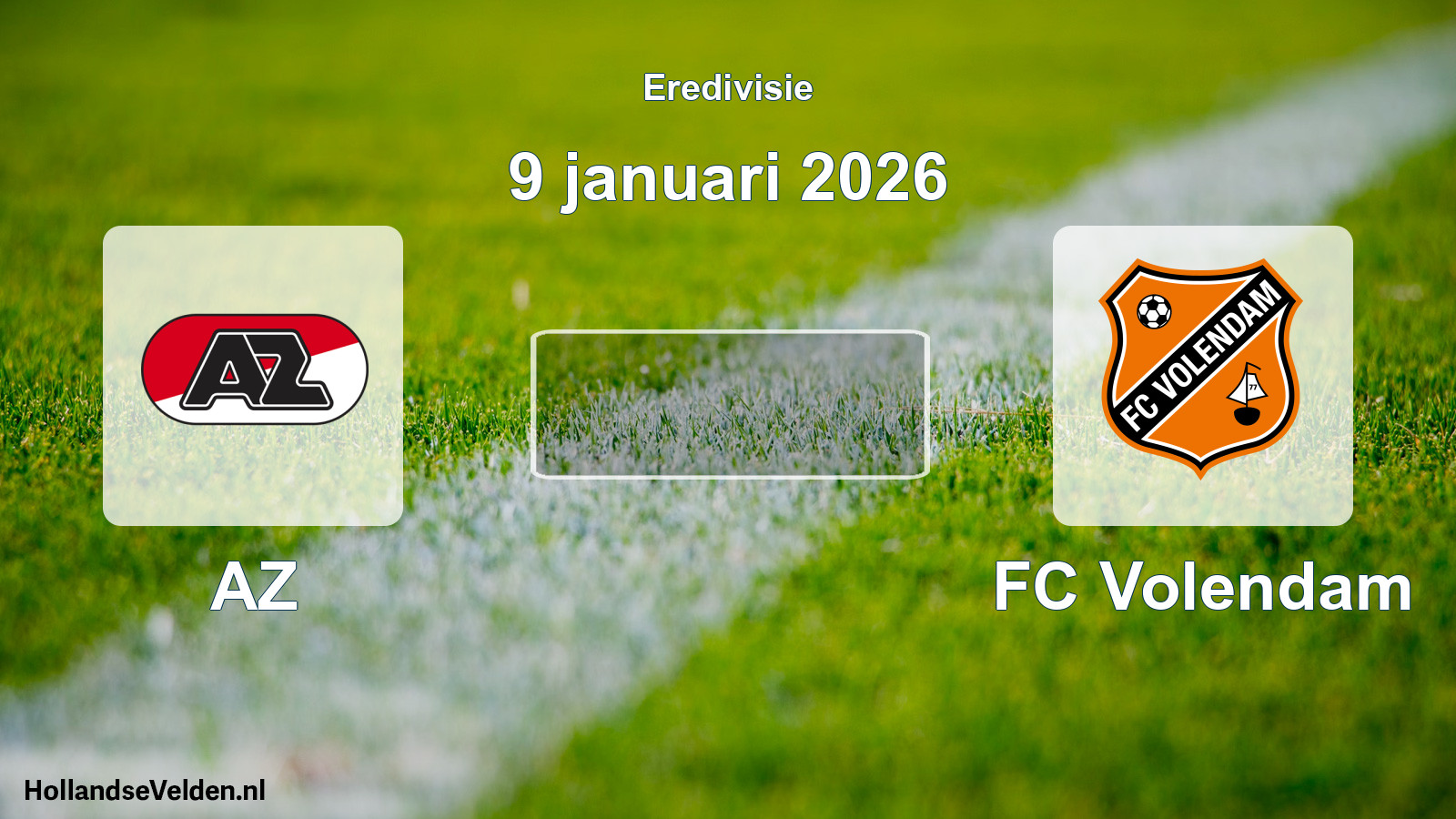 Geplande wedstrijd: AZ - FC Volendam (9 januari 2026)