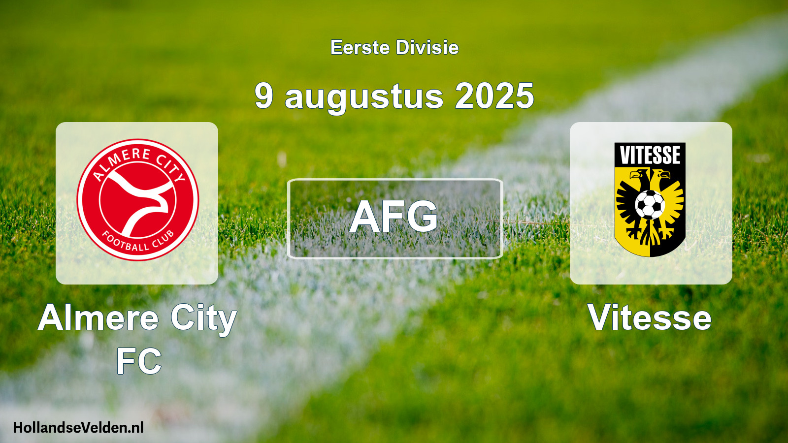 Geplande wedstrijd: Almere City FC - Vitesse (9 augustus 2025)