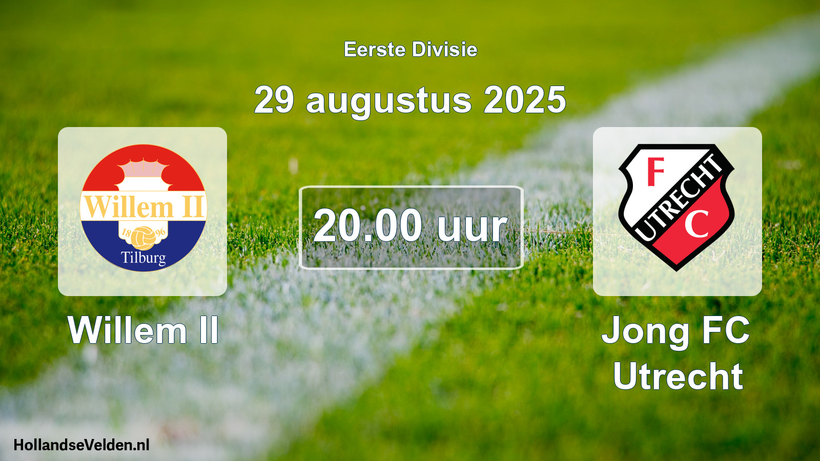 Geplande wedstrijd: Willem II - Jong FC Utrecht (29 augustus 2025)
