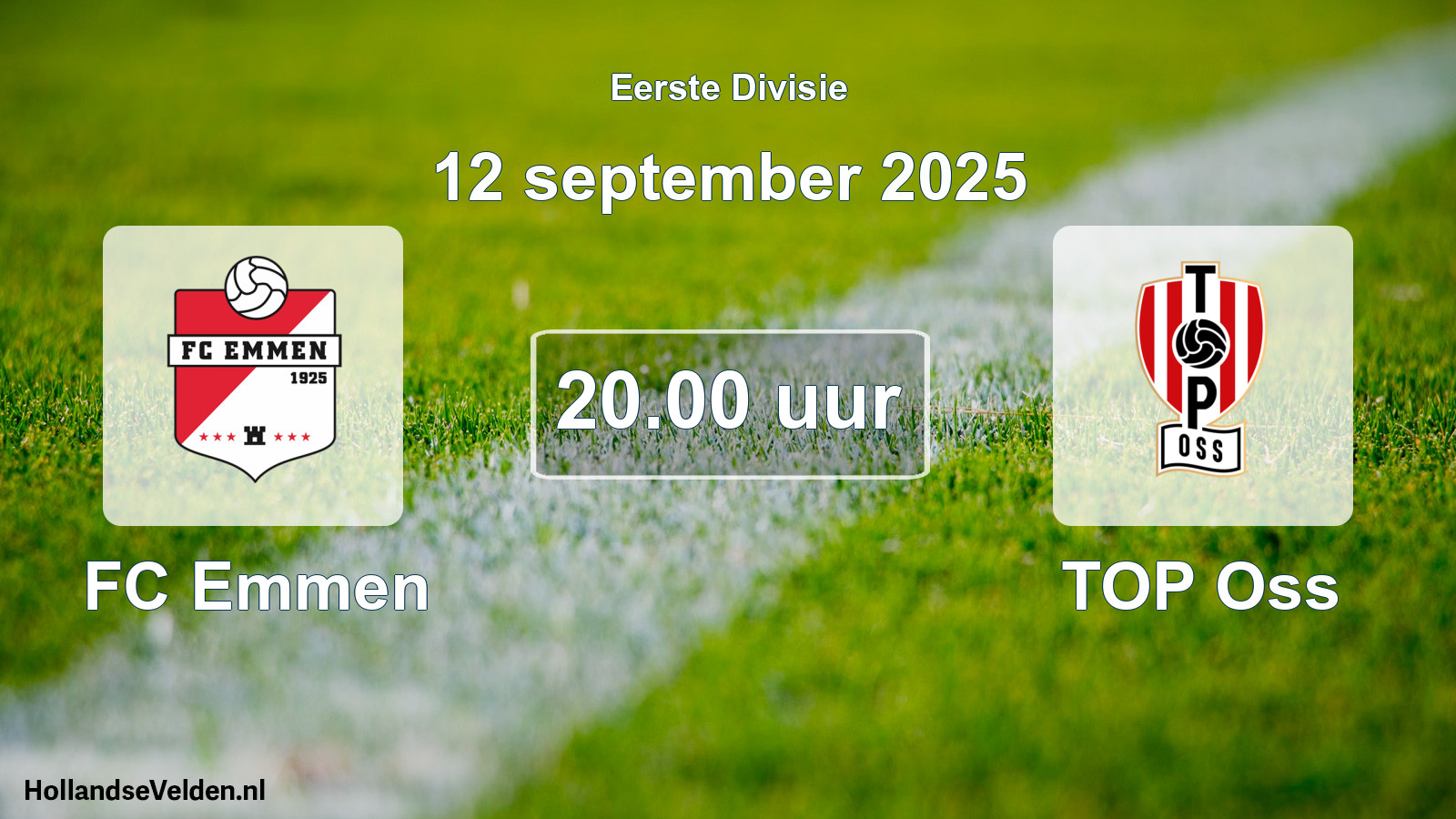 Geplande wedstrijd: FC Emmen - TOP Oss (12 september 2025)