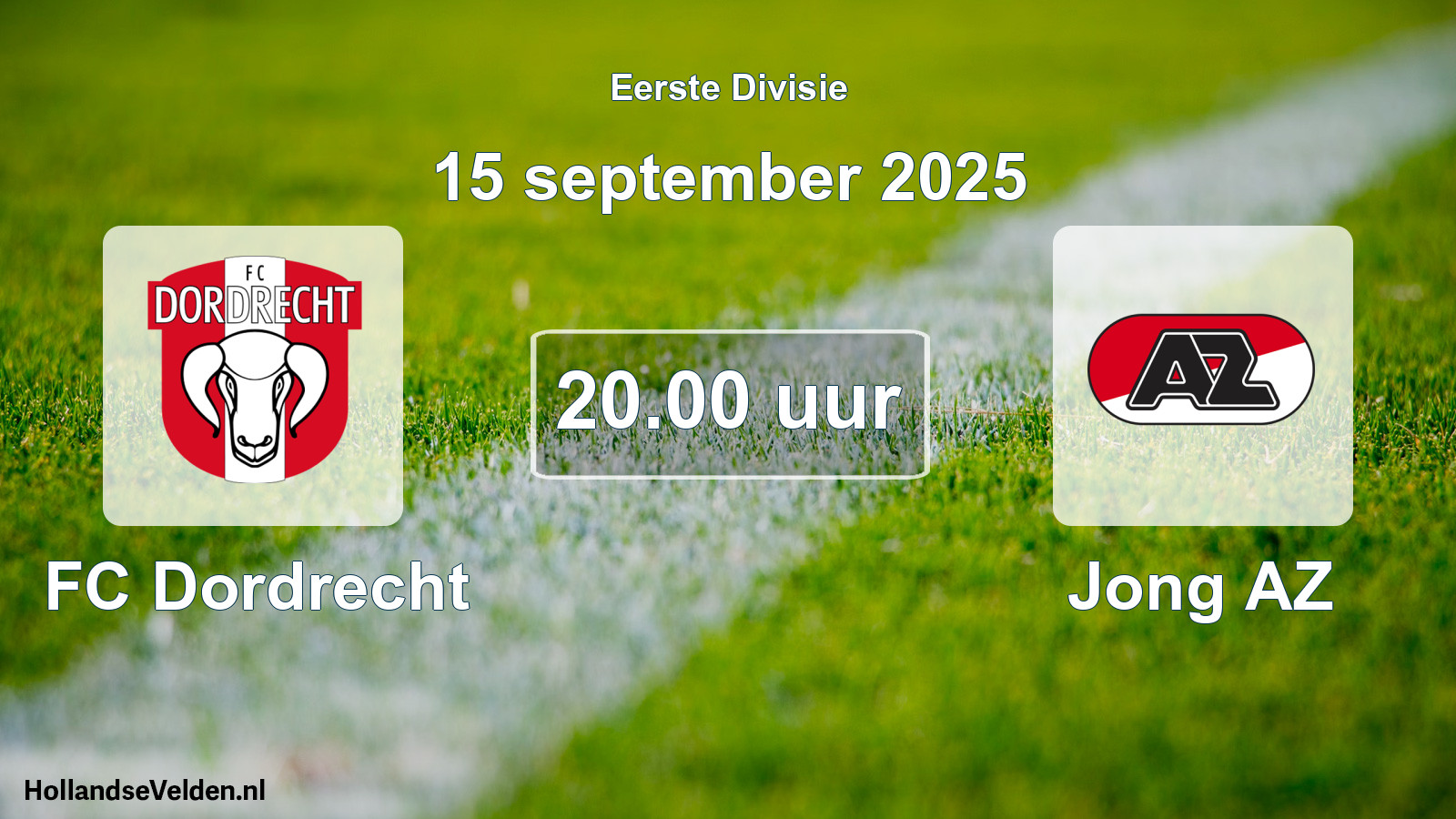 Geplande wedstrijd: FC Dordrecht - Jong AZ (15 september 2025)