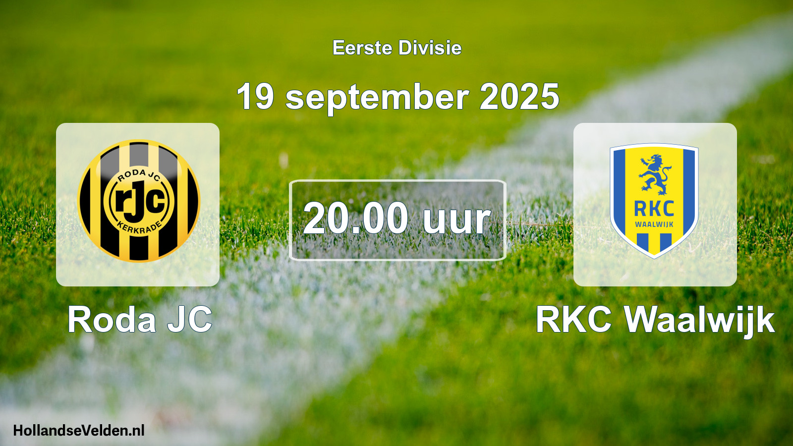 Scheduled Match: Roda JC - RKC Waalwijk (19 September 2025)