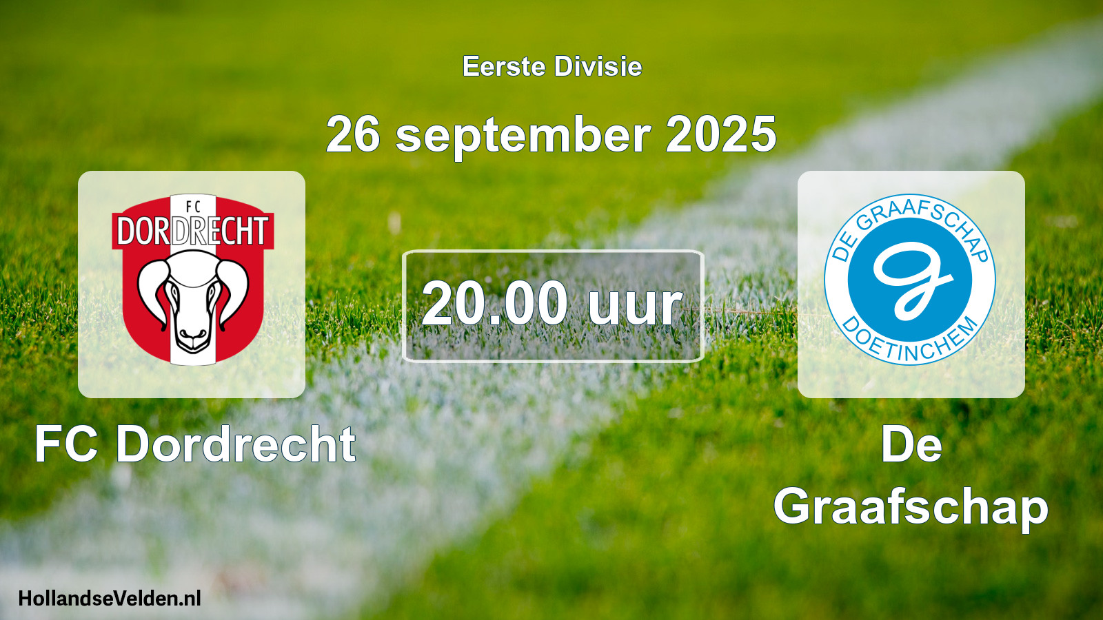 Geplande wedstrijd: FC Dordrecht - De Graafschap (26 september 2025)
