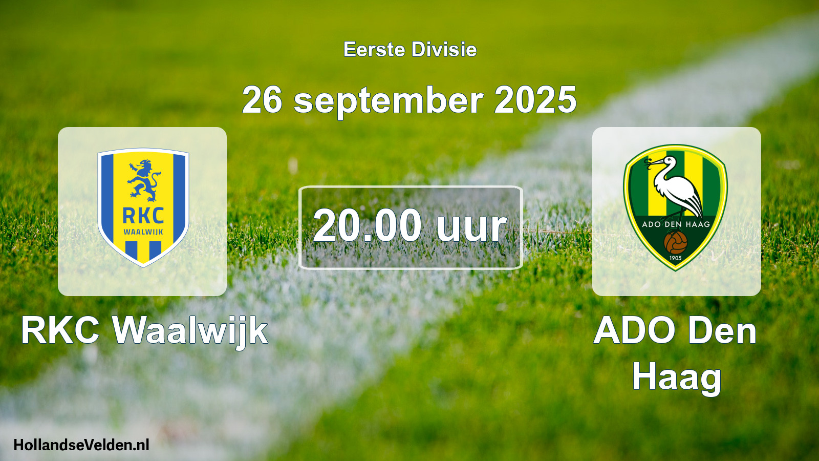Geplande wedstrijd: RKC Waalwijk - ADO Den Haag (26 september 2025)