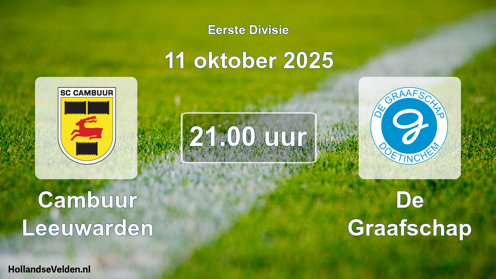 Geplande wedstrijd: Cambuur Leeuwarden - De Graafschap (11 oktober 2025)
