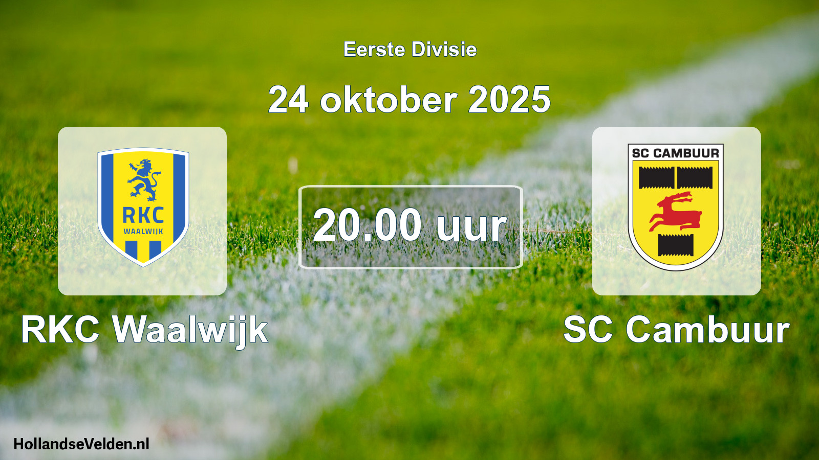 Geplande wedstrijd: RKC Waalwijk - Cambuur Leeuwarden (24 oktober 2025)