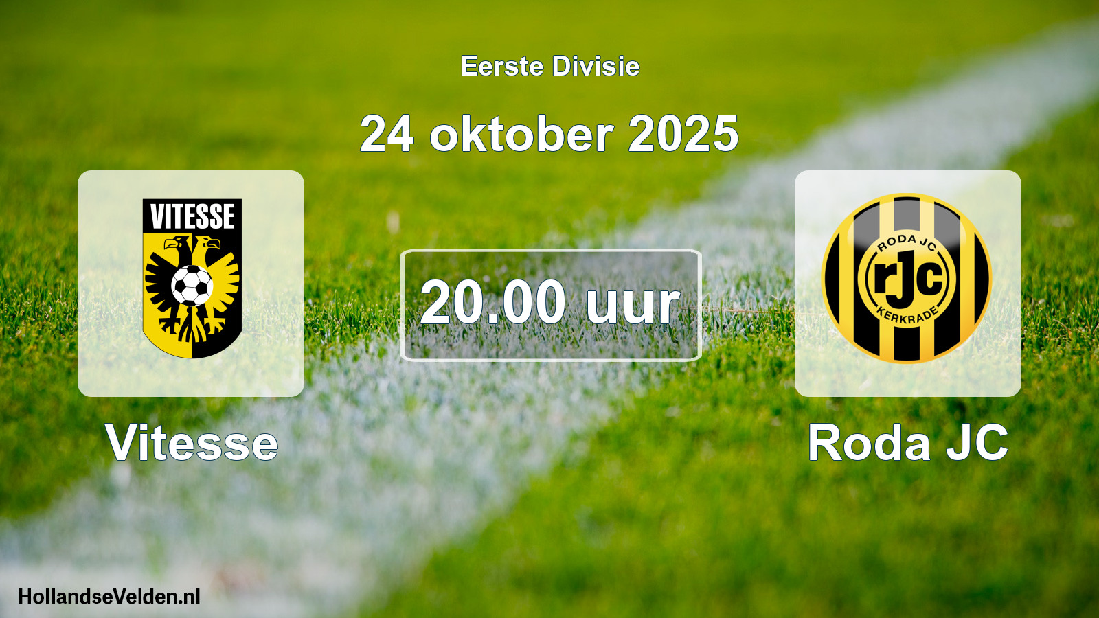 Geplande wedstrijd: Vitesse - Roda JC (24 oktober 2025)