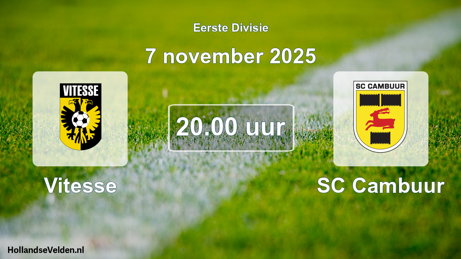 Geplande wedstrijd: Vitesse - Cambuur Leeuwarden (7 november 2025)
