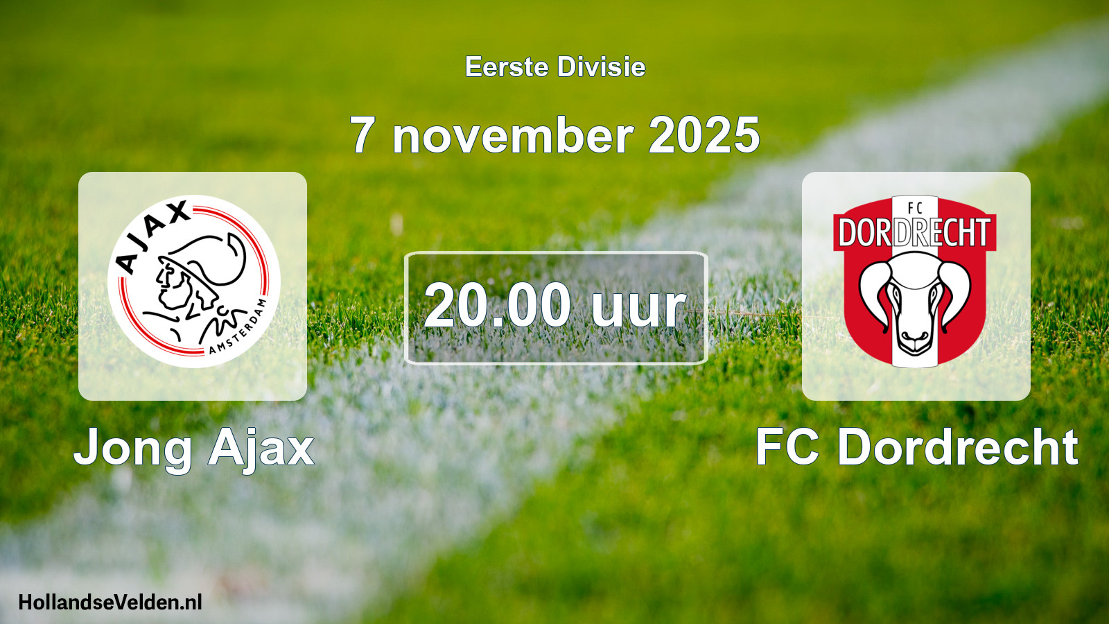 Geplande wedstrijd: Jong Ajax - FC Dordrecht (7 november 2025)