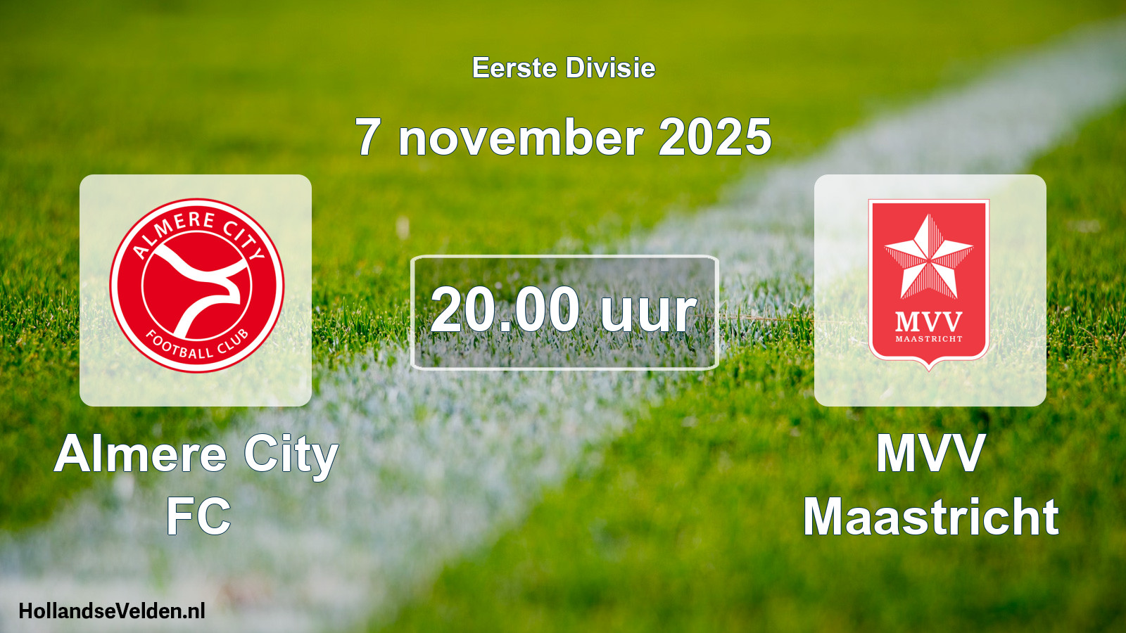 Geplande wedstrijd: Almere City FC - MVV Maastricht (7 november 2025)