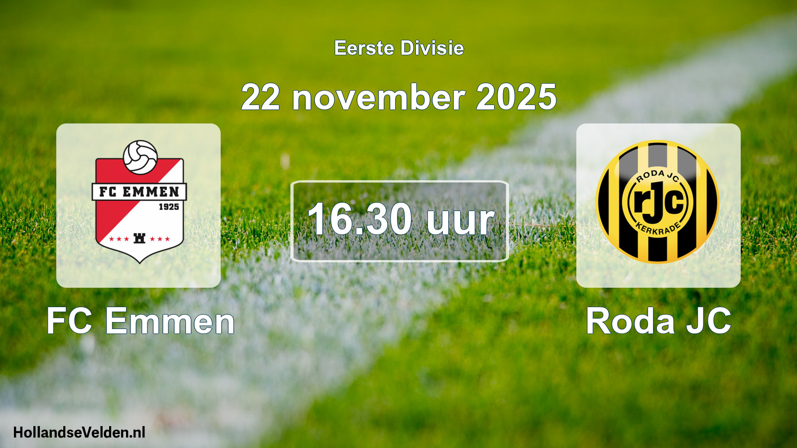 Scheduled Match: FC Emmen - Roda JC (22 November 2025)