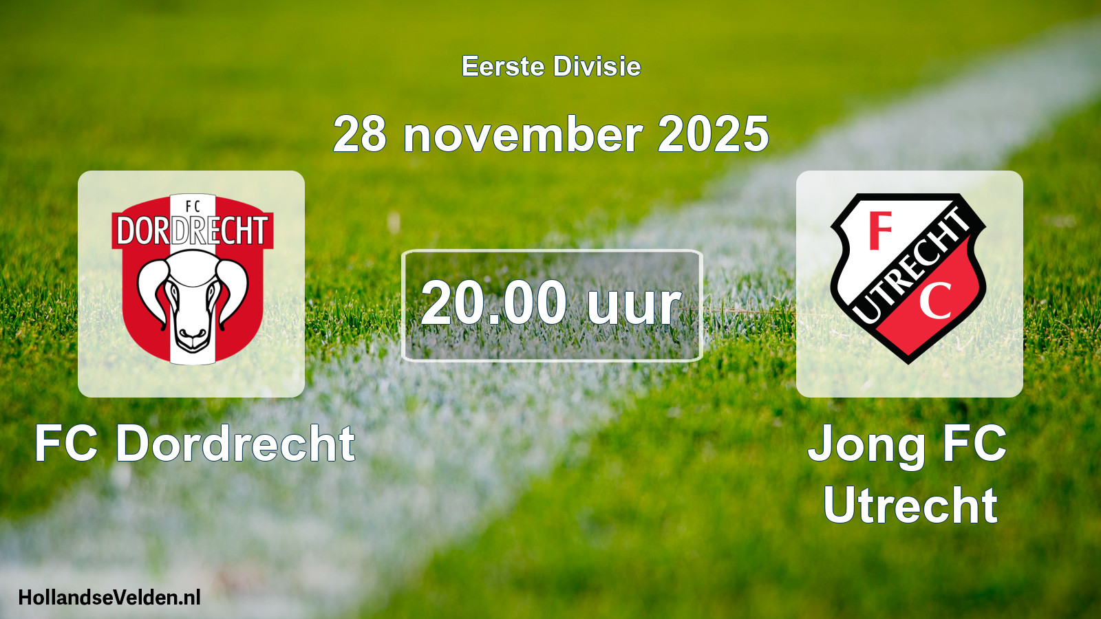 Geplande wedstrijd: FC Dordrecht - Jong FC Utrecht (28 november 2025)