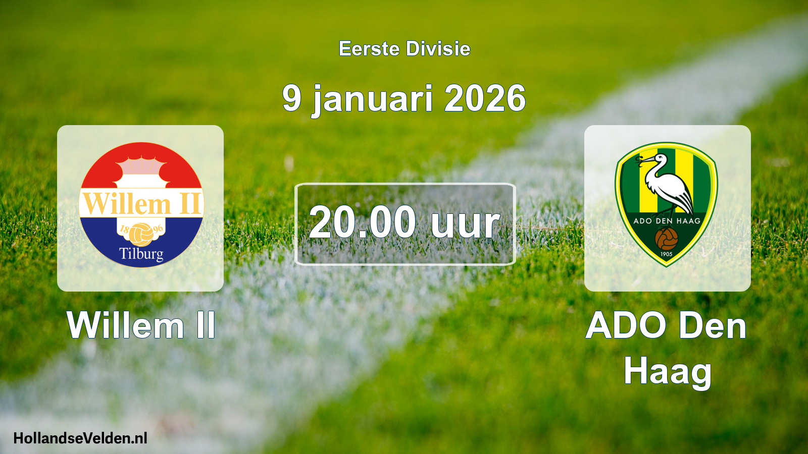 Geplande wedstrijd: Willem II - ADO Den Haag (9 januari 2026)
