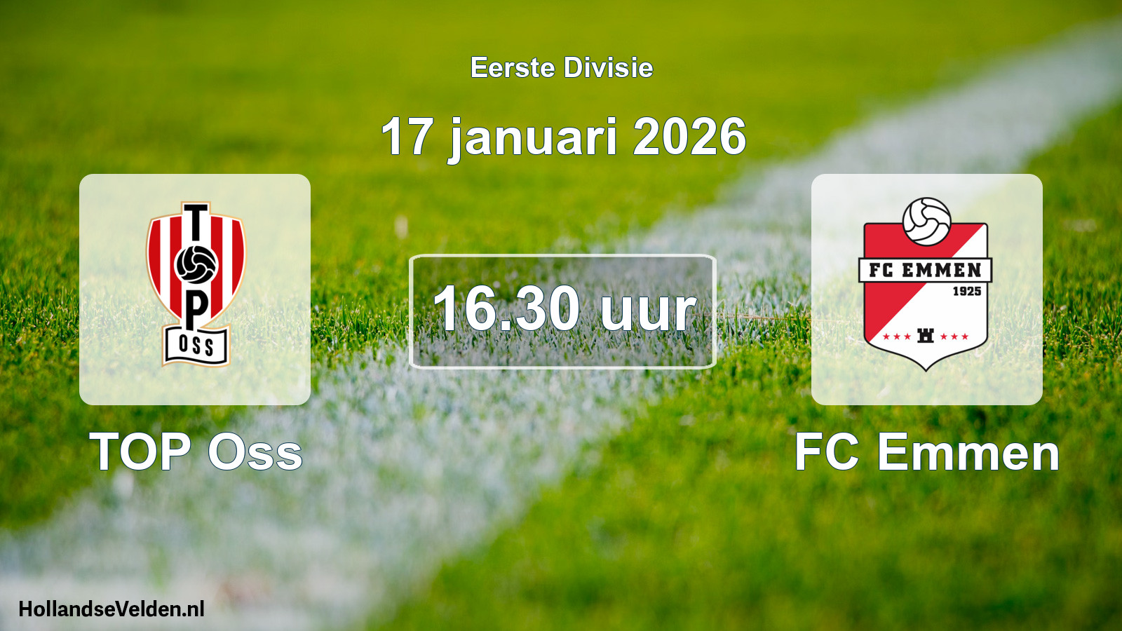 Geplande wedstrijd: TOP Oss - FC Emmen (17 januari 2026)