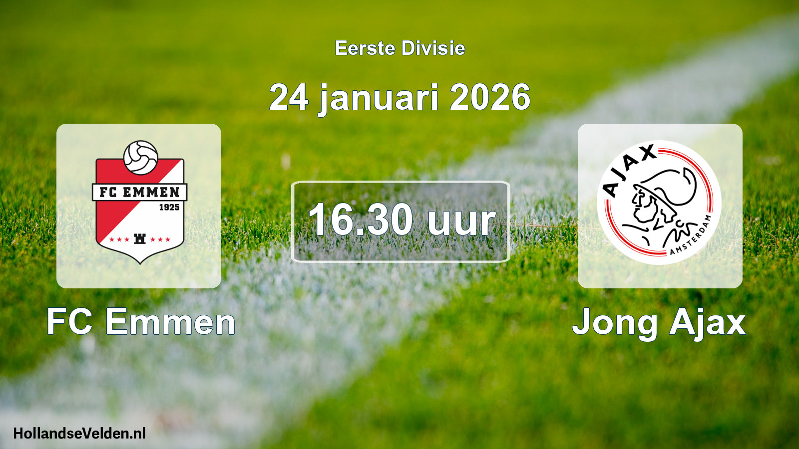 Geplande wedstrijd: FC Emmen - Jong Ajax (24 januari 2026)