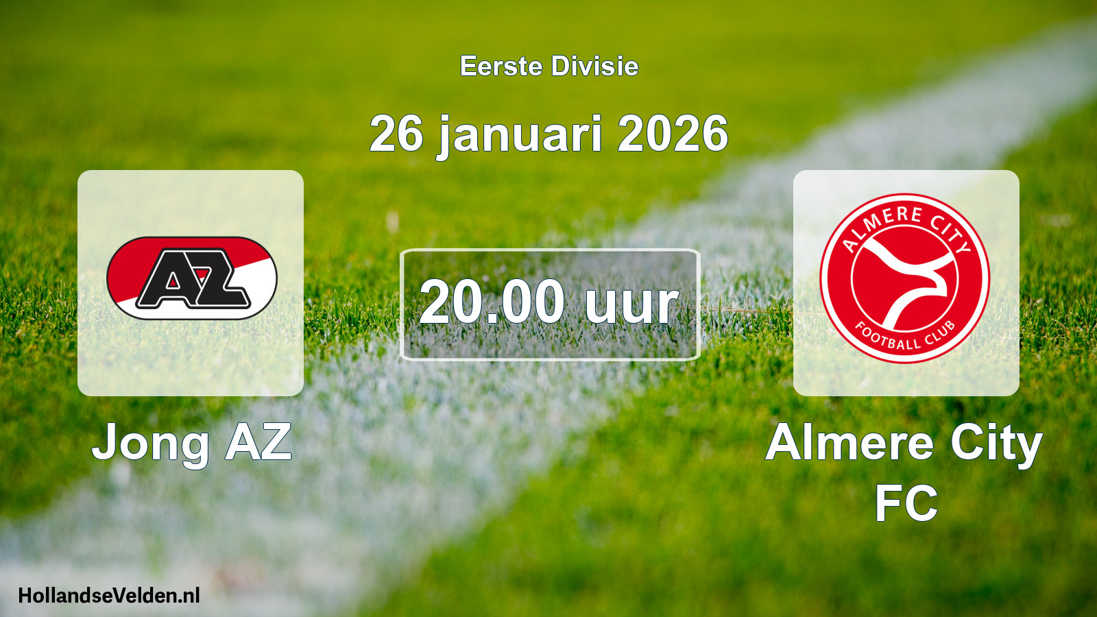 Geplande wedstrijd: Jong AZ - Almere City FC (26 januari 2026)