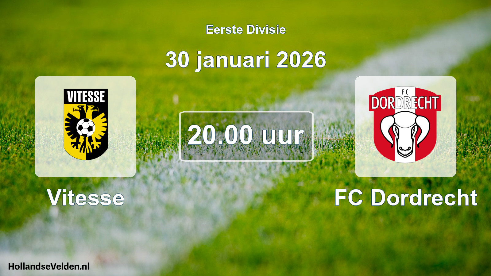 Geplande wedstrijd: Vitesse - FC Dordrecht (30 januari 2026)