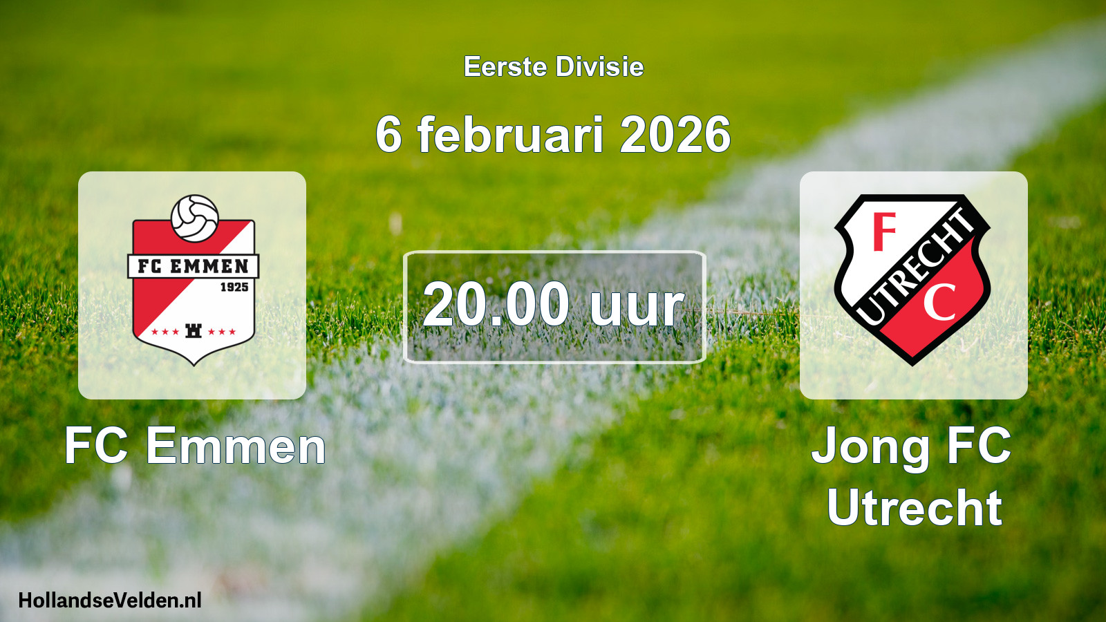 Geplande wedstrijd: FC Emmen - Jong FC Utrecht (6 februari 2026)
