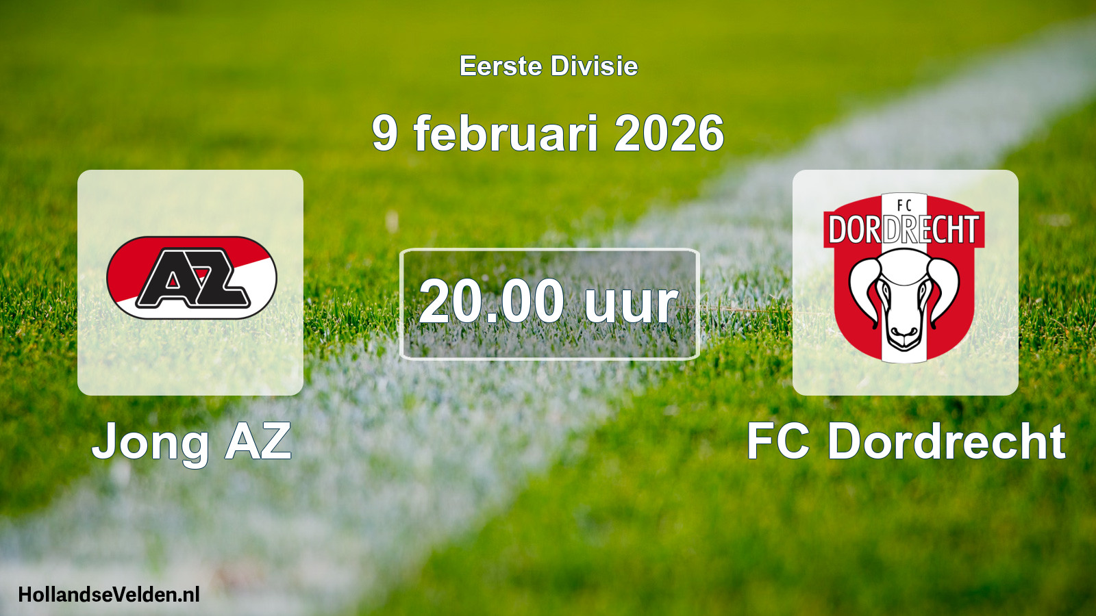 Geplande wedstrijd: Jong AZ - FC Dordrecht (9 februari 2026)