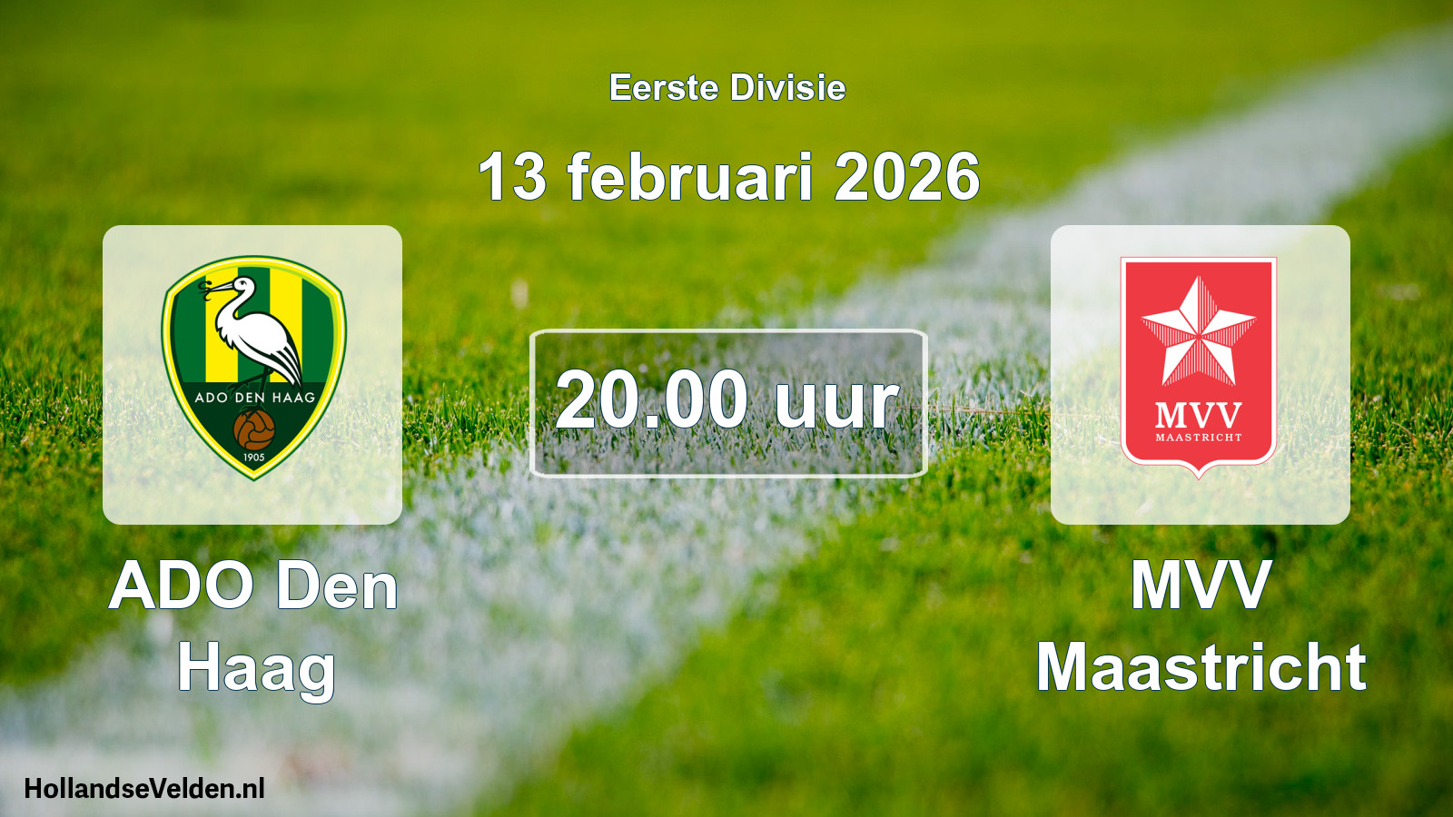 Geplande wedstrijd: ADO Den Haag - MVV Maastricht (13 februari 2026)
