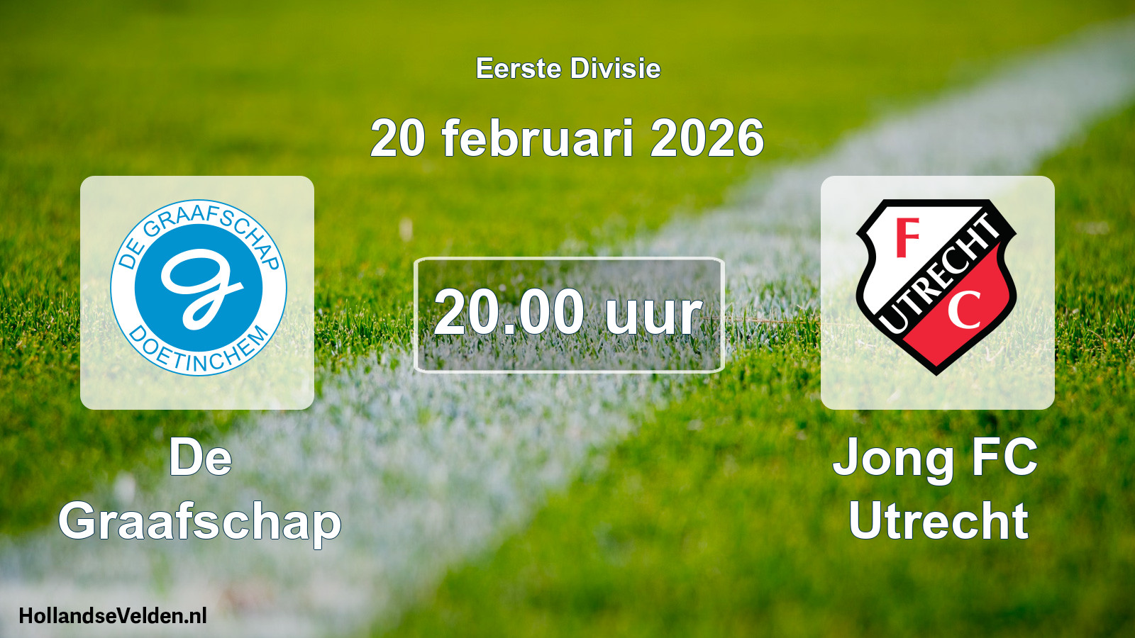 Geplande wedstrijd: De Graafschap - Jong FC Utrecht (20 februari 2026)