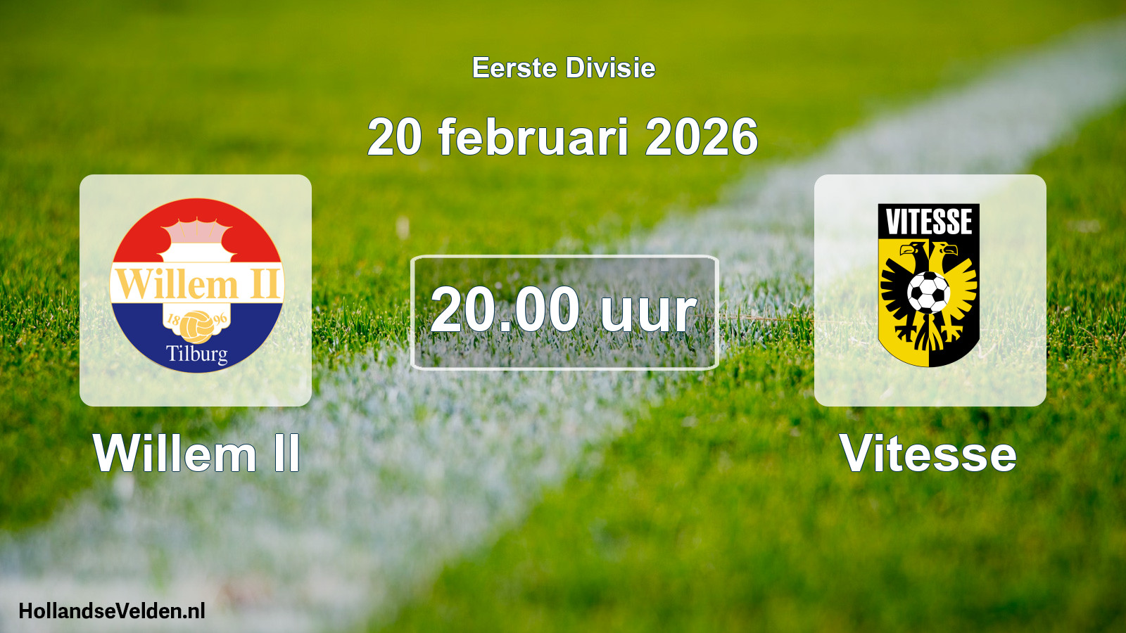 Geplande wedstrijd: Willem II - Vitesse (20 februari 2026)