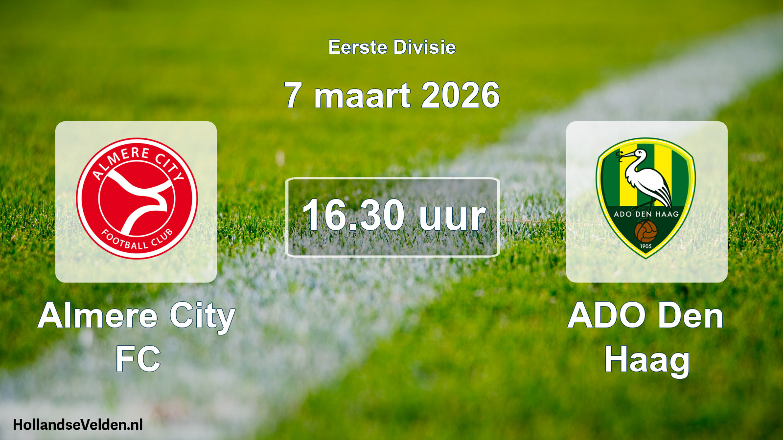 Geplande wedstrijd: Almere City FC - ADO Den Haag (7 maart 2026)