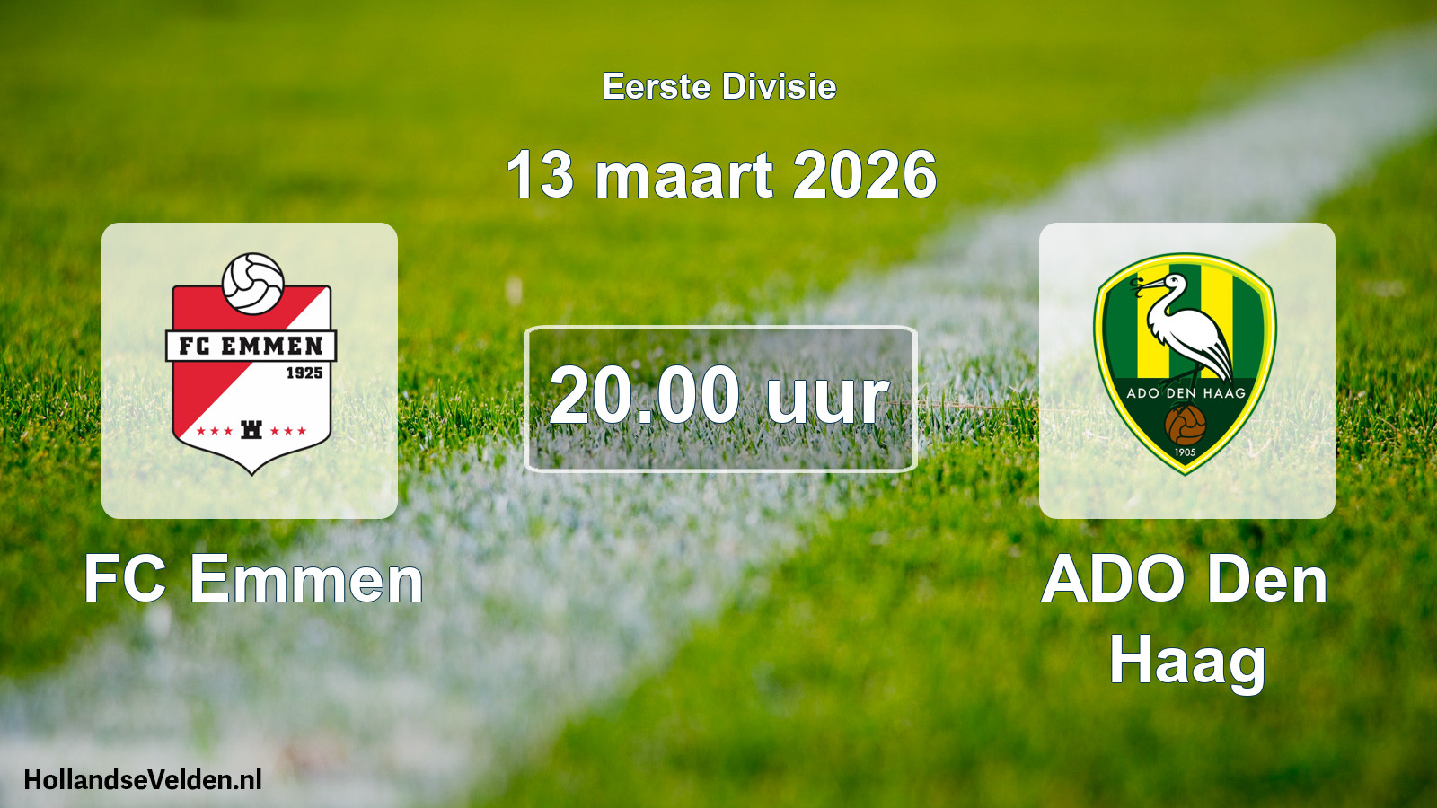 Geplande wedstrijd: FC Emmen - ADO Den Haag (13 maart 2026)