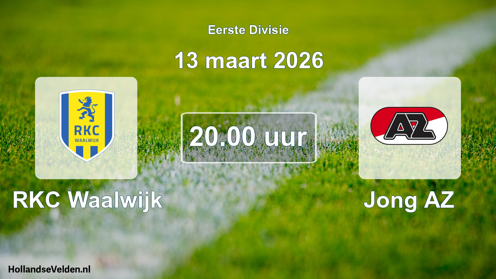 Geplande wedstrijd: RKC Waalwijk - Jong AZ (13 maart 2026)