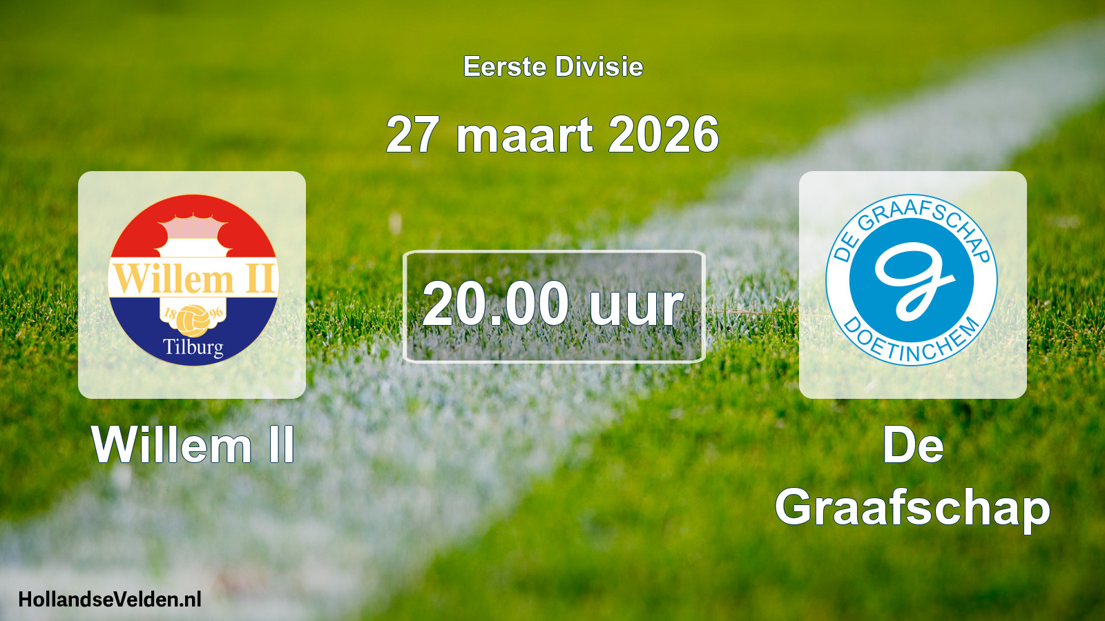 Geplande wedstrijd: Willem II - De Graafschap (27 maart 2026)