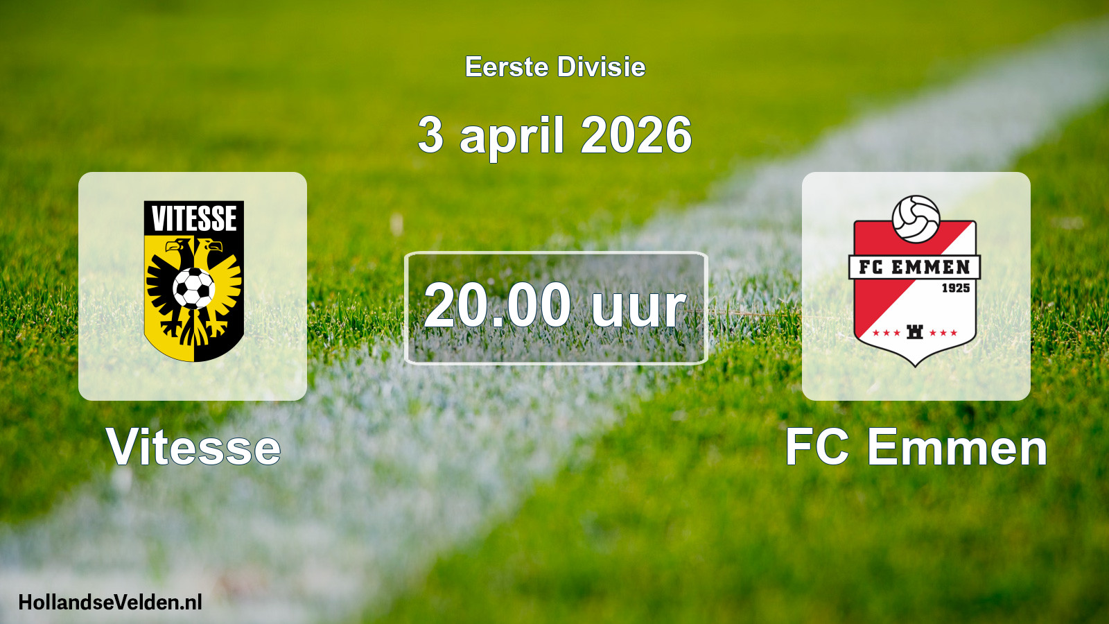 Geplande wedstrijd: Vitesse - FC Emmen (3 april 2026)