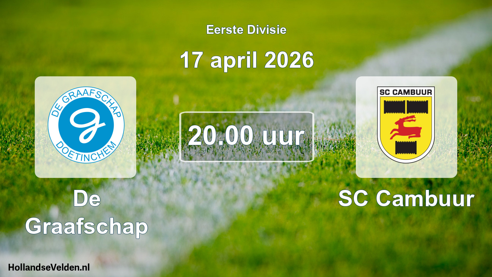 Geplande wedstrijd: De Graafschap - Cambuur Leeuwarden (17 april 2026)