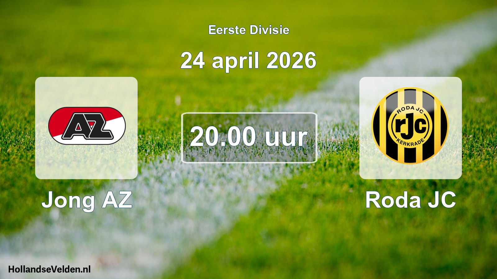 Scheduled Match: Jong AZ - Roda JC (24 April 2026)