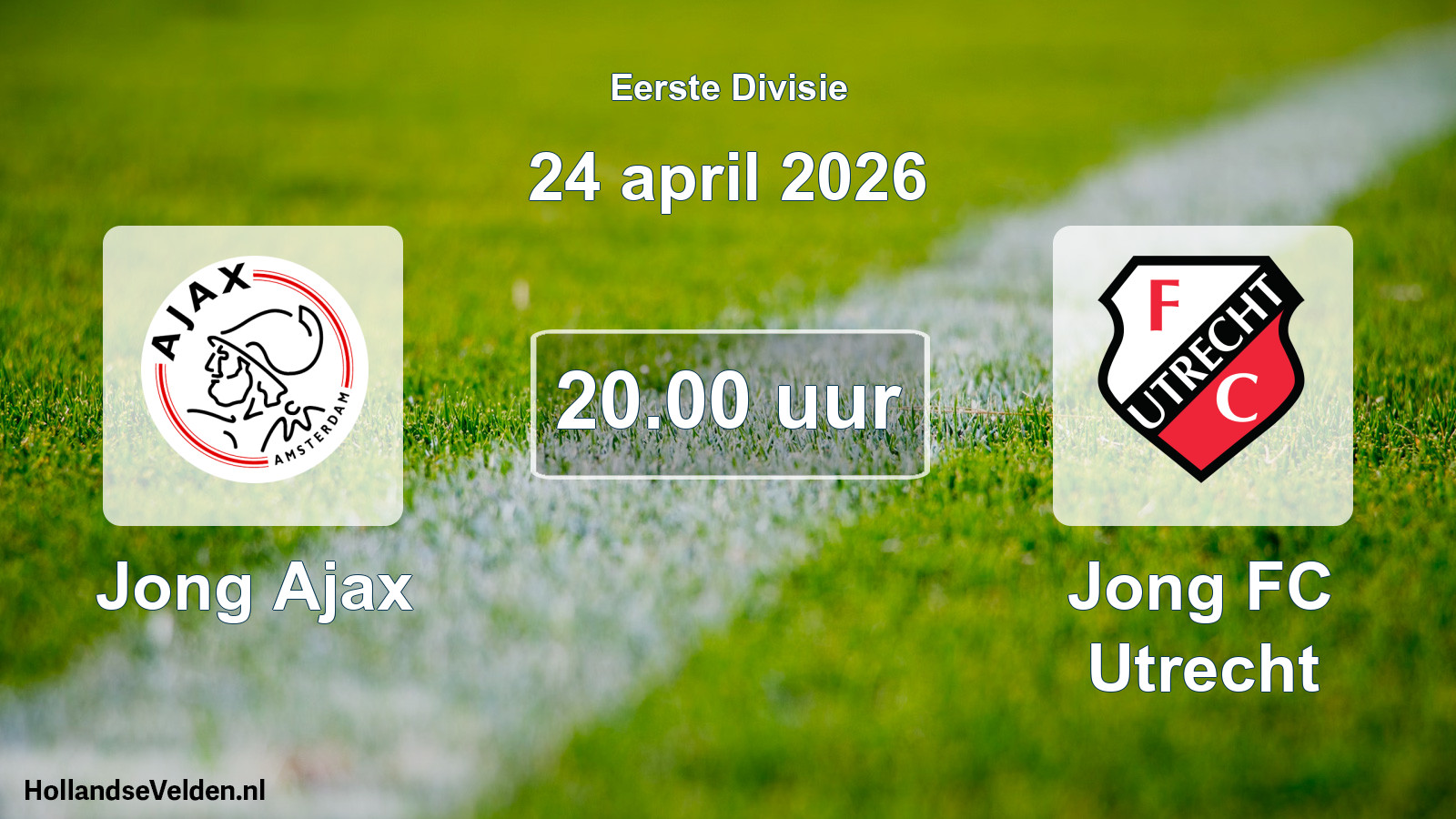 Geplande wedstrijd: Jong Ajax - Jong FC Utrecht (24 april 2026)