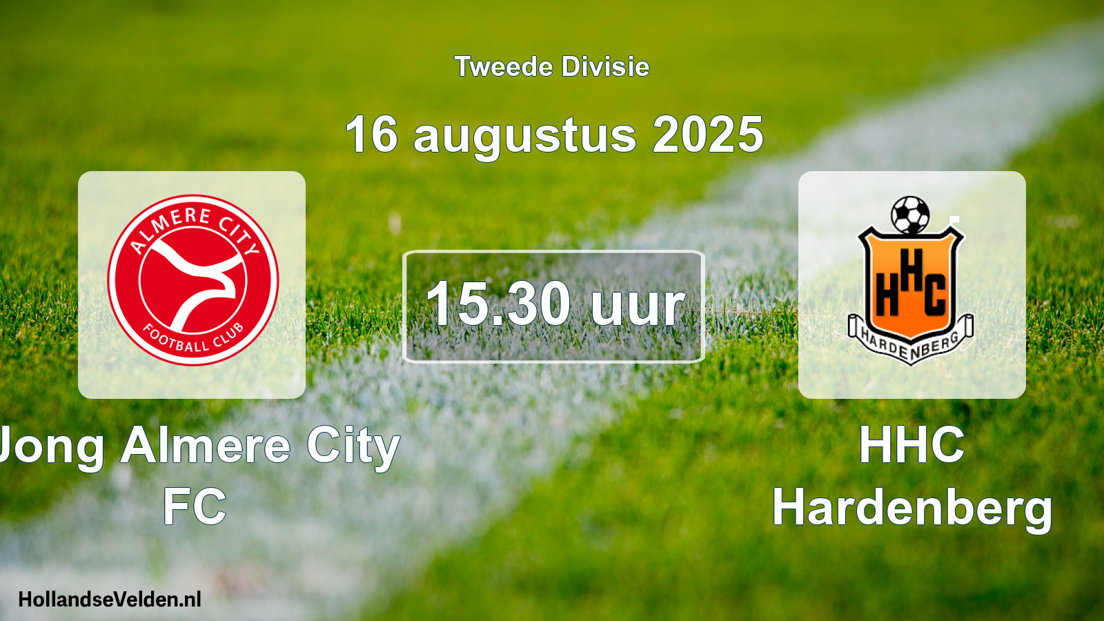 Geplande wedstrijd: Jong Almere City FC - HHC Hardenberg (16 augustus 2025)