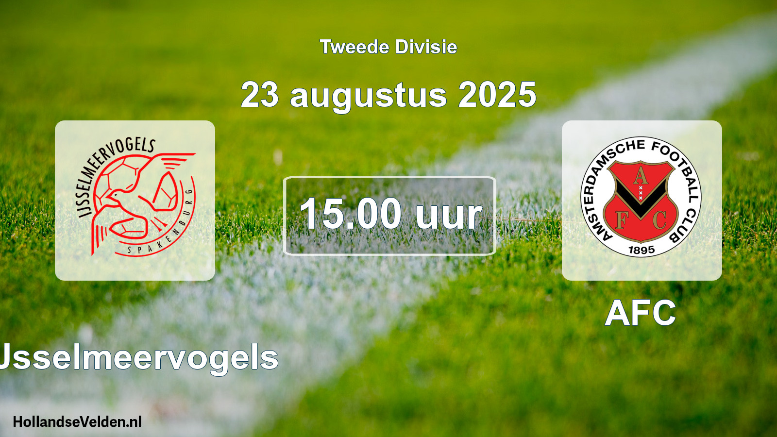 Geplande wedstrijd: IJsselmeervogels - AFC (23 augustus 2025)