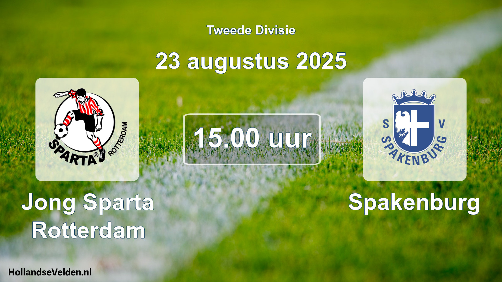 Geplande wedstrijd: Jong Sparta Rotterdam - Spakenburg (23 augustus 2025)