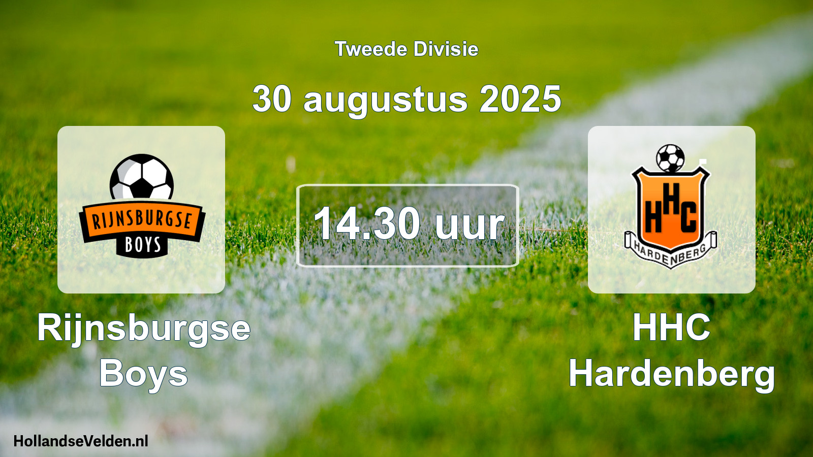 Geplande wedstrijd: Rijnsburgse Boys - HHC Hardenberg (30 augustus 2025)