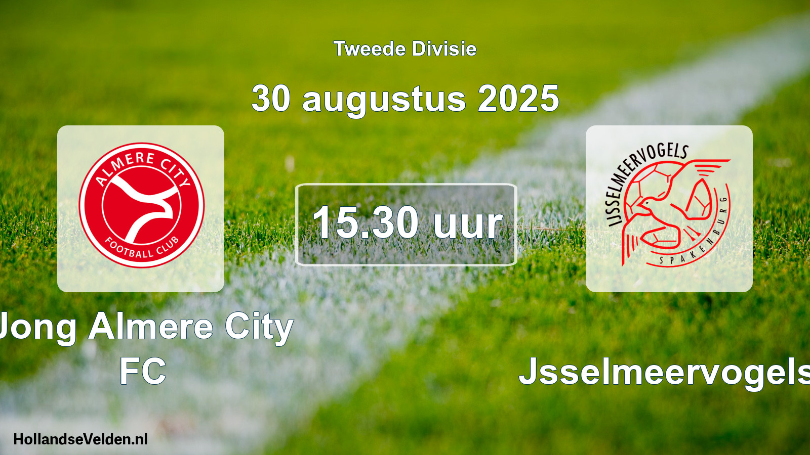 Geplande wedstrijd: Jong Almere City FC - IJsselmeervogels (30 augustus 2025)