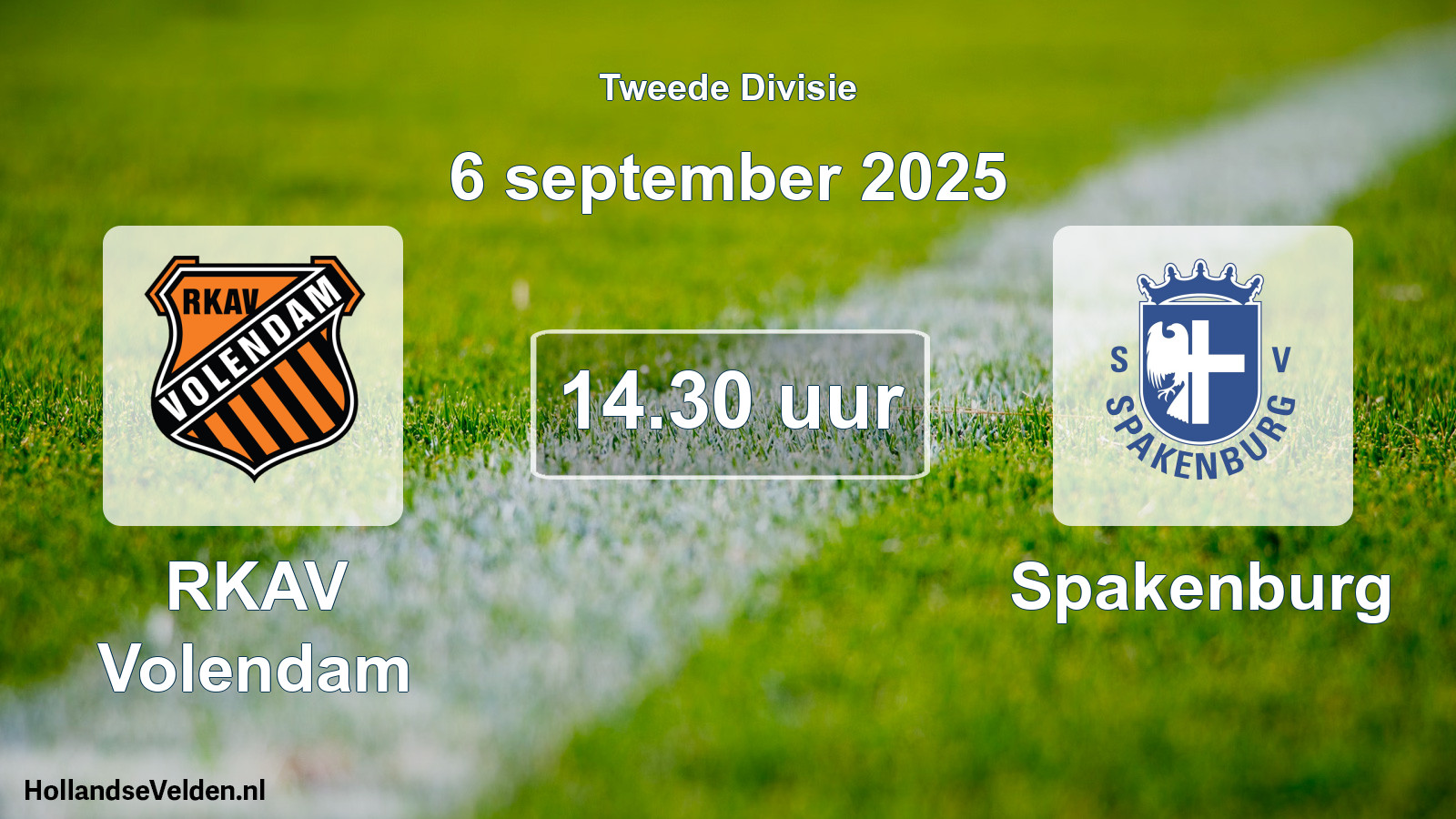 Geplande wedstrijd: RKAV Volendam - Spakenburg (6 september 2025)