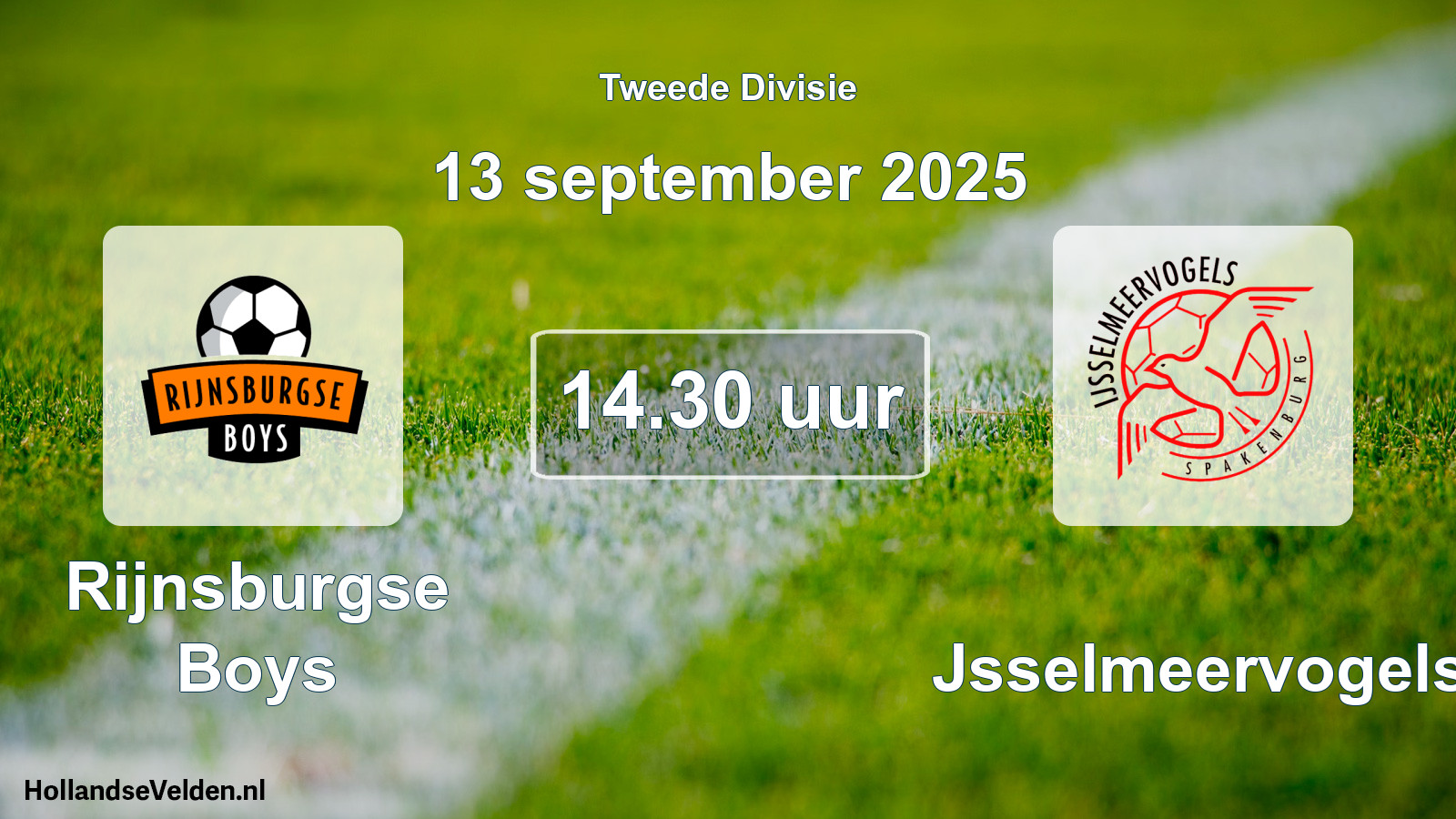 Geplande wedstrijd: Rijnsburgse Boys - IJsselmeervogels (13 september 2025)