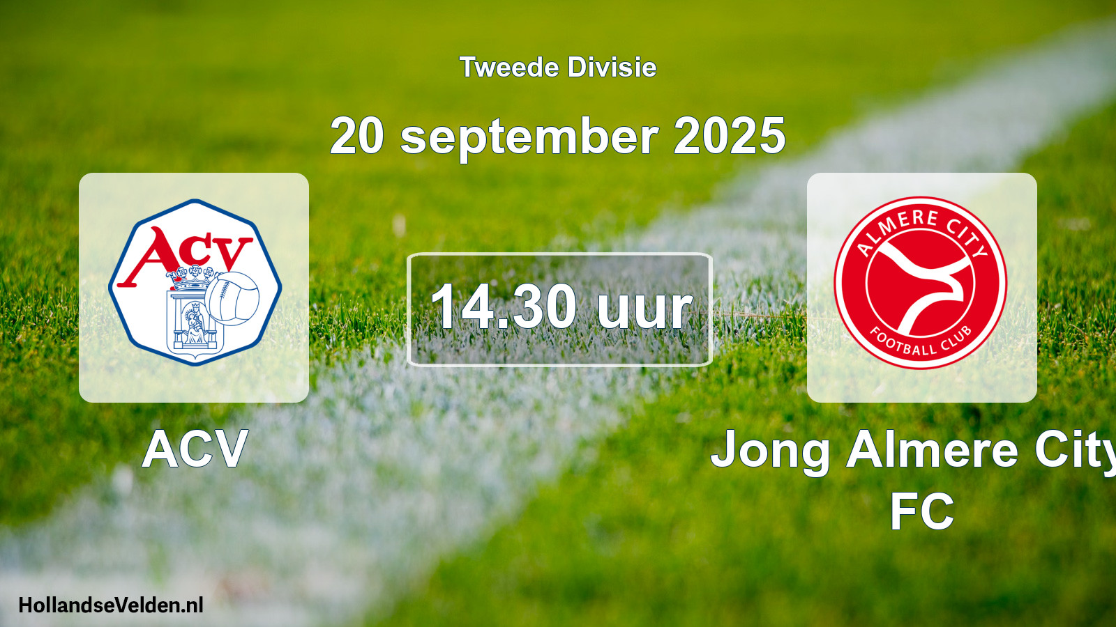 Geplande wedstrijd: ACV - Jong Almere City FC (20 september 2025)