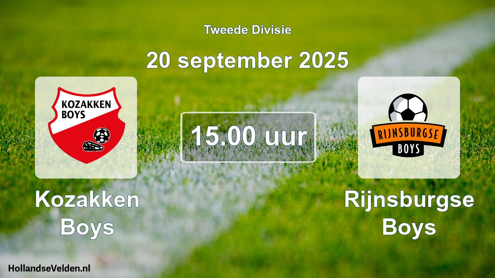 Geplande wedstrijd: Kozakken Boys - Rijnsburgse Boys (20 september 2025)