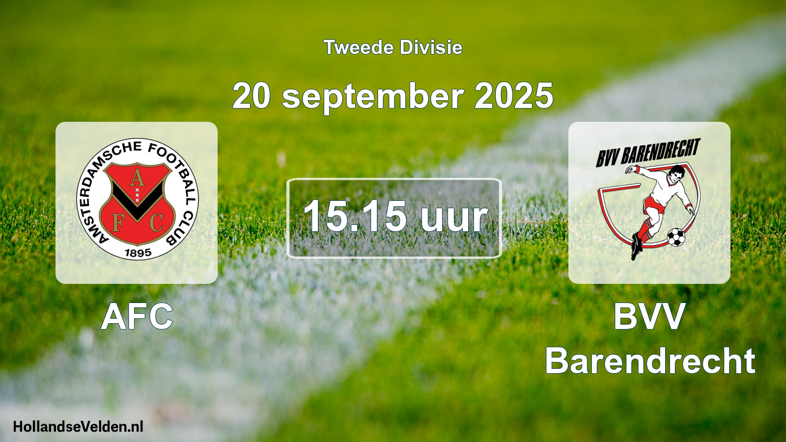 Geplande wedstrijd: AFC - BVV Barendrecht (20 september 2025)