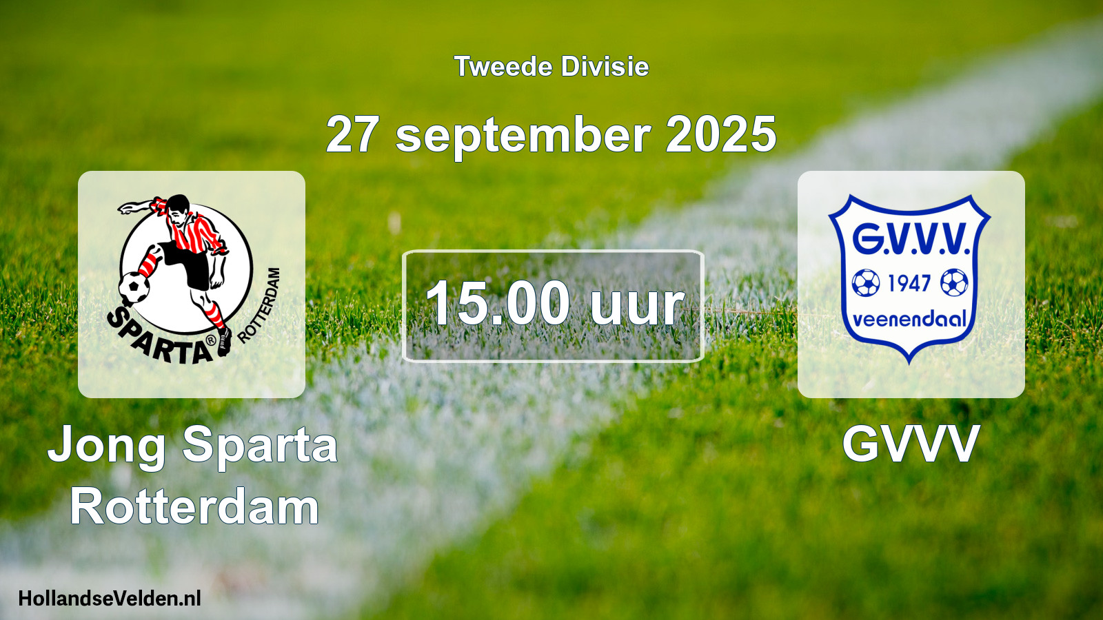 Geplande wedstrijd: Jong Sparta Rotterdam - GVVV (27 september 2025)