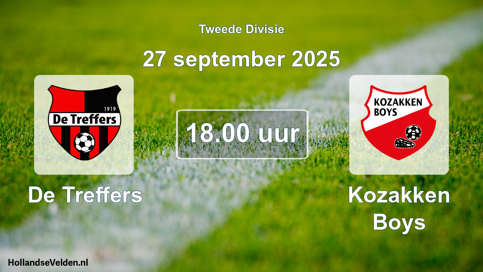 Geplande wedstrijd: De Treffers - Kozakken Boys (27 september 2025)