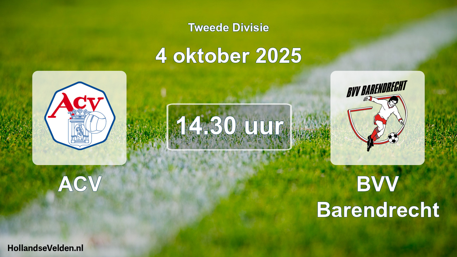 Geplande wedstrijd: ACV - BVV Barendrecht (4 oktober 2025)