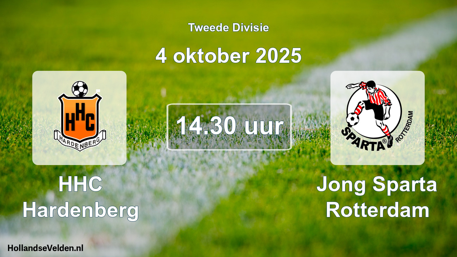 Geplande wedstrijd: HHC Hardenberg - Jong Sparta Rotterdam (4 oktober 2025)