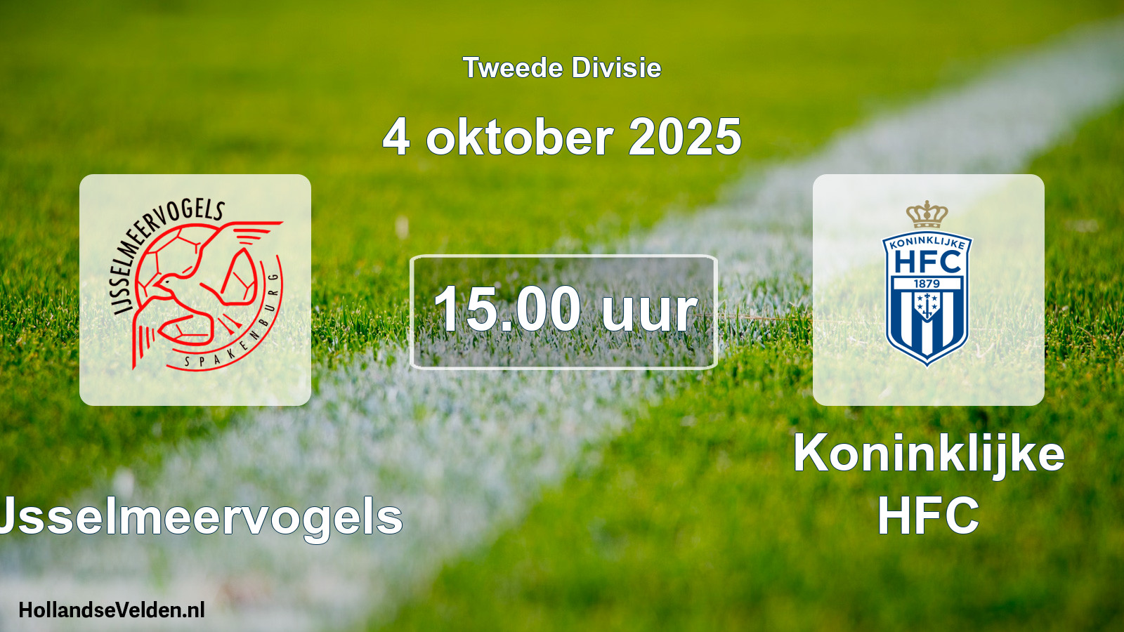 Geplande wedstrijd: IJsselmeervogels - Koninklijke HFC (4 oktober 2025)